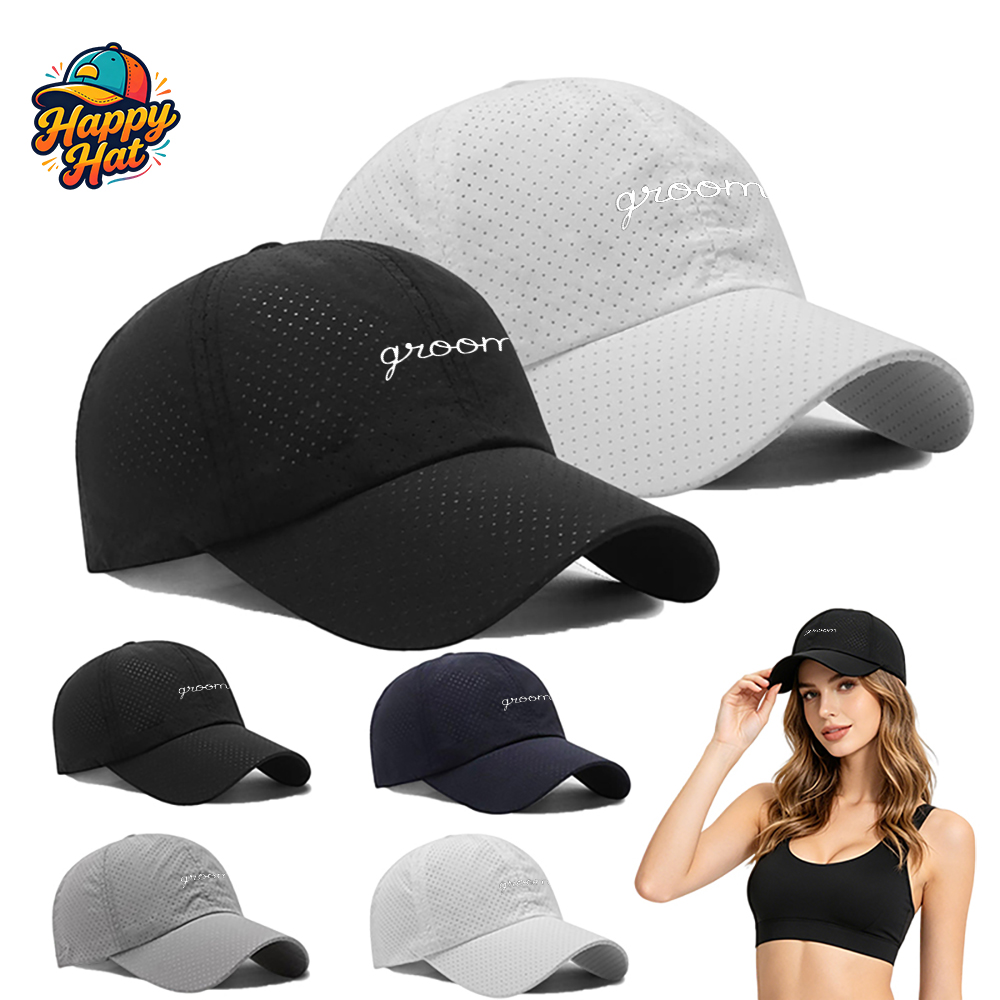 Men'S Grooming Gift Ideas - 1PC Groom Embroidered Perforated Baseball Cap,