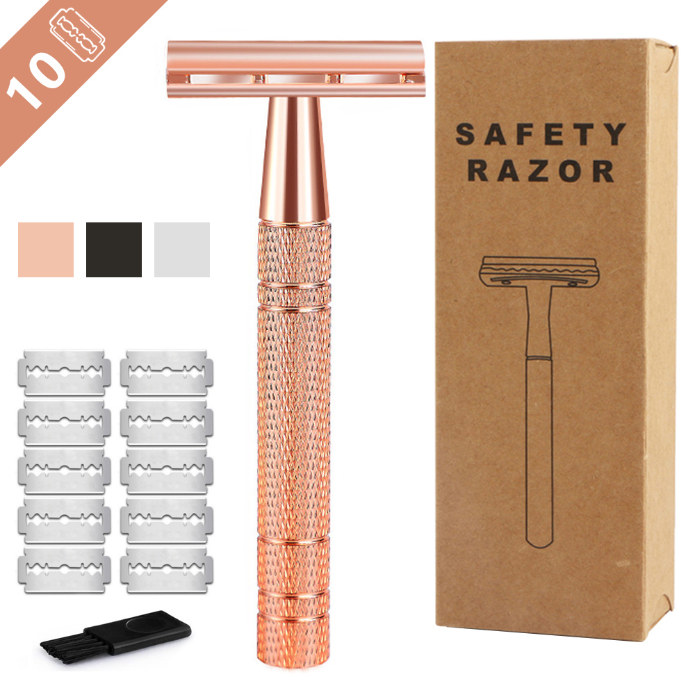 Men'S Grooming Tape - Rose Gold Razor,Classic Double Edge Safety