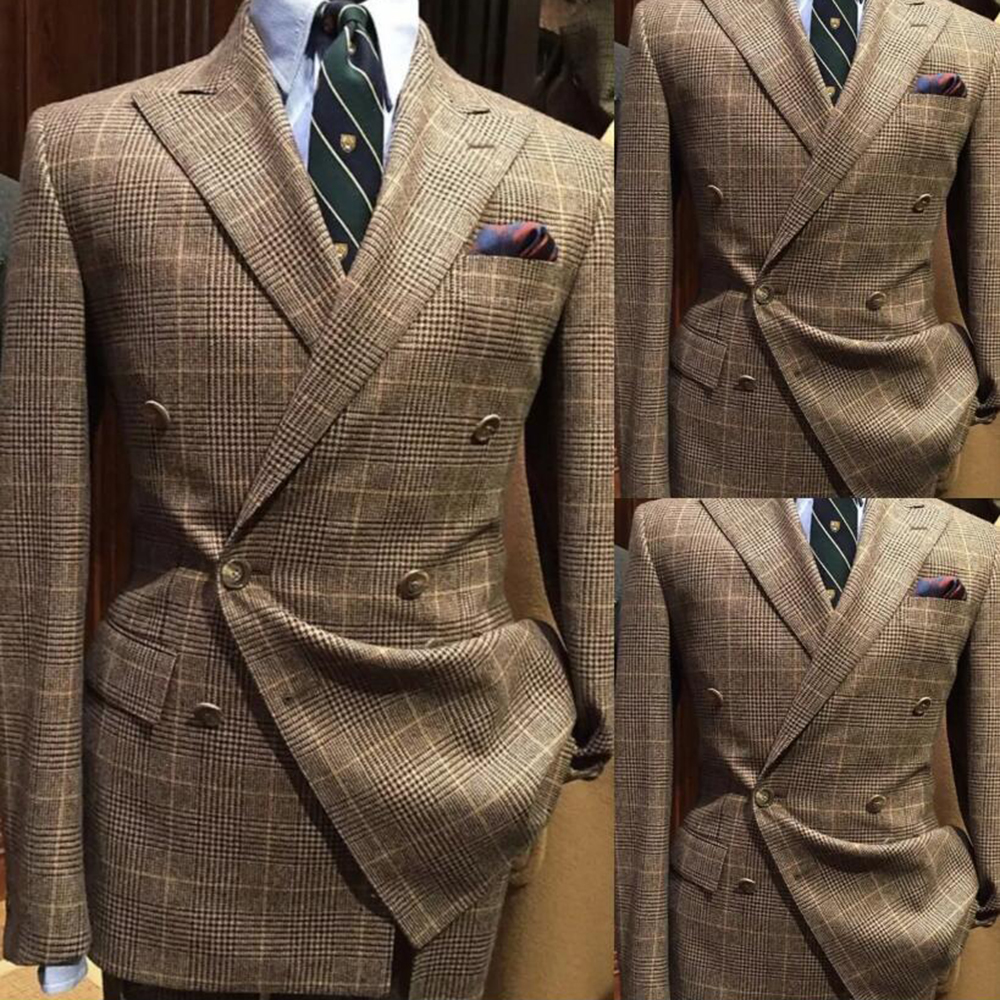 Men'S Grooming And Style - Houndstooth Men Suits 2 Pieces Sets