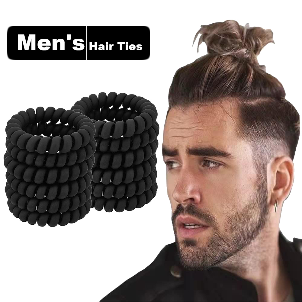 Black Spiral Hair Ties Matte E - Men'S Grooming Tape ulasan dan harga
