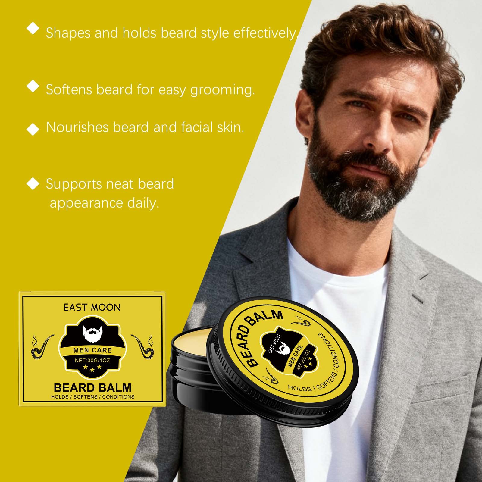East Moon Men Beard Care Balm  - Men'S Grooming Wax ulasan dan harga