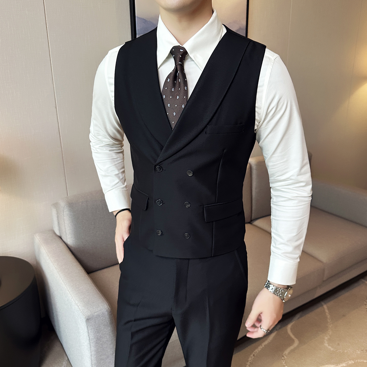 ( Vest + Pants) Men Luxury Dou - Men'S Grooming And Style ulasan dan harga